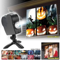 Projekcja holograficzna na Halloween / Boże Narodzenie - wystawa okienna - laserowa lampa sceniczna - reflektor - projektorPr...
