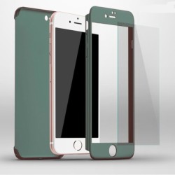 Luksusowa pełna obudowa 360 - z zabezpieczeniem ekranu ze szkła hartowanego - do iPhone'a - zielonaOchrona