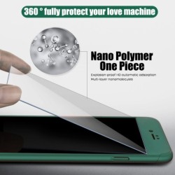 Luksusowa pełna obudowa 360 - z zabezpieczeniem ekranu ze szkła hartowanego - do iPhone'a - różowe złotoOchrona