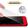 Luksusowa pełna obudowa 360 - z zabezpieczeniem ekranu ze szkła hartowanego - do iPhone'a - czerwonaOchrona