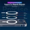Bezprzewodowe ładowanie Magsafe - przezroczyste etui magnetyczne - magnetyczne skórzane etui na karty - do iPhone'a - różoweO...