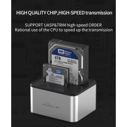 5GBP - USB 3.0 - aluminiowa dual Bay - stacja dokująca - obudowa HDDExternal HDD case