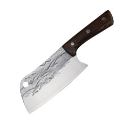 Nóż kuchenny ze stali węglowej - nóż rzeźnika / szefa kuchni - stopiony wzórStal