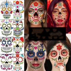 Halloween tattoo - temporary waterproof sticker - colorful dead skullHalloween & Party