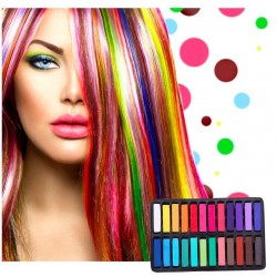 Tymczasowa farba do włosów - kreda - kredka do włosów - 24 koloryFarba do włosów