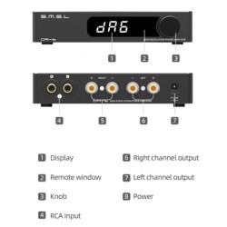 SMSL DA-6 - mini wzmacniacz - 70W*2 - z pilotemWzmacniacze