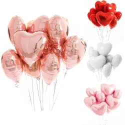 Balony foliowe - nadmuchiwane helem - w kształcie serca - 45 cmBalonów