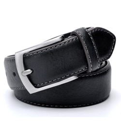 Designers mens belt - genuine leather - metal buckle - blackBelts