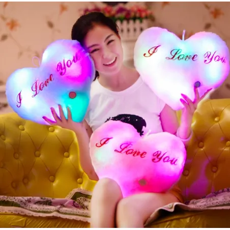 Heart shaped cushion z - I LOVE YOU - LED lightsCuddly toys