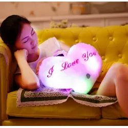 Heart shaped cushion z - I LOVE YOU - LED lightsCuddly toys