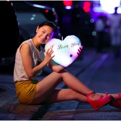 Heart shaped cushion z - I LOVE YOU - LED lightsCuddly toys