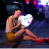 Heart shaped cushion z - I LOVE YOU - LED lightsCuddly toys