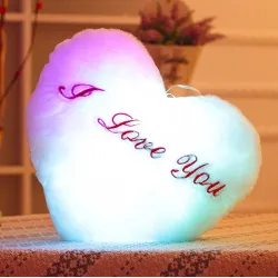 Heart shaped cushion z - I LOVE YOU - LED lightsCuddly toys