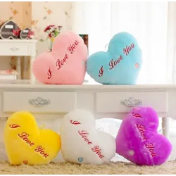 Heart shaped cushion z - I LOVE YOU - LED lightsCuddly toys