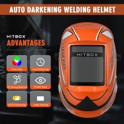 HITBOX - welding helmet - auto darkening - true color - Solar lithium - DIN4/5-9/9-13 1/1/1/2Helmets