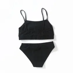 Seksowny komplet bielizny - krótki top - figi - napis COME HERE DADDY PLEASEBielizna