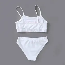 Seksowny komplet bielizny - krótki top - figi - napis COME HERE DADDY PLEASEBielizna