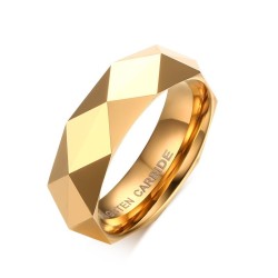 Męski pierścionek z węglika wolframu - złoty / różowe złoto / czarnyPierścionki