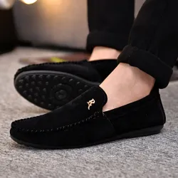Eleganckie wsuwane mokasyny - czarneButy