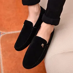 Eleganckie wsuwane mokasyny - czarneButy