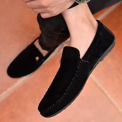 Eleganckie wsuwane mokasyny - czarneButy