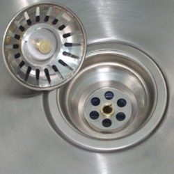 Kitchen sink drainer - strainer - stainless steel - 2 piecesSink strainers