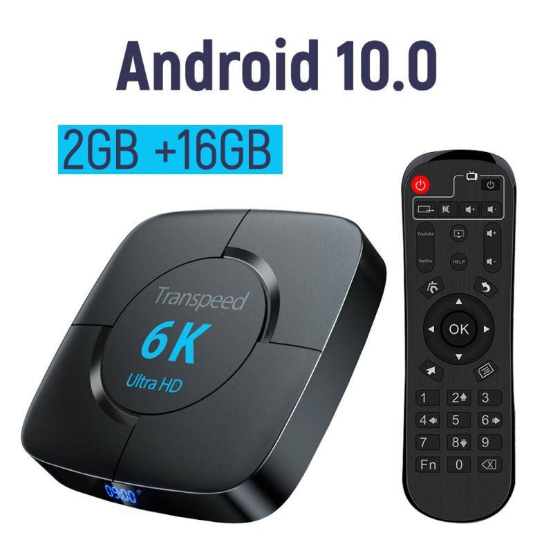 Android 10 - TV Box - Blacklight 6K - Wifi - Asystent głosowy 4GB RAM 32G 64GAndroid box