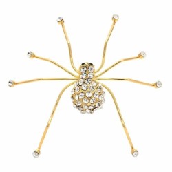 Złoty kryształowy pająk - broszkaBroszki