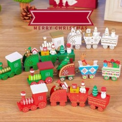 Drewniany pociąg świąteczny - zabawkaDrewniane