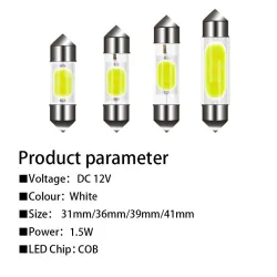 Żarówka samochodowa LED COB - C10W C5W - Festoon 31mm 36mm 39mm 41mm - białaLED
