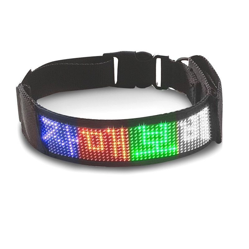 Cats / dogs collar - LED - Bluetooth - digital interactive scrolling lightCollar & Leads