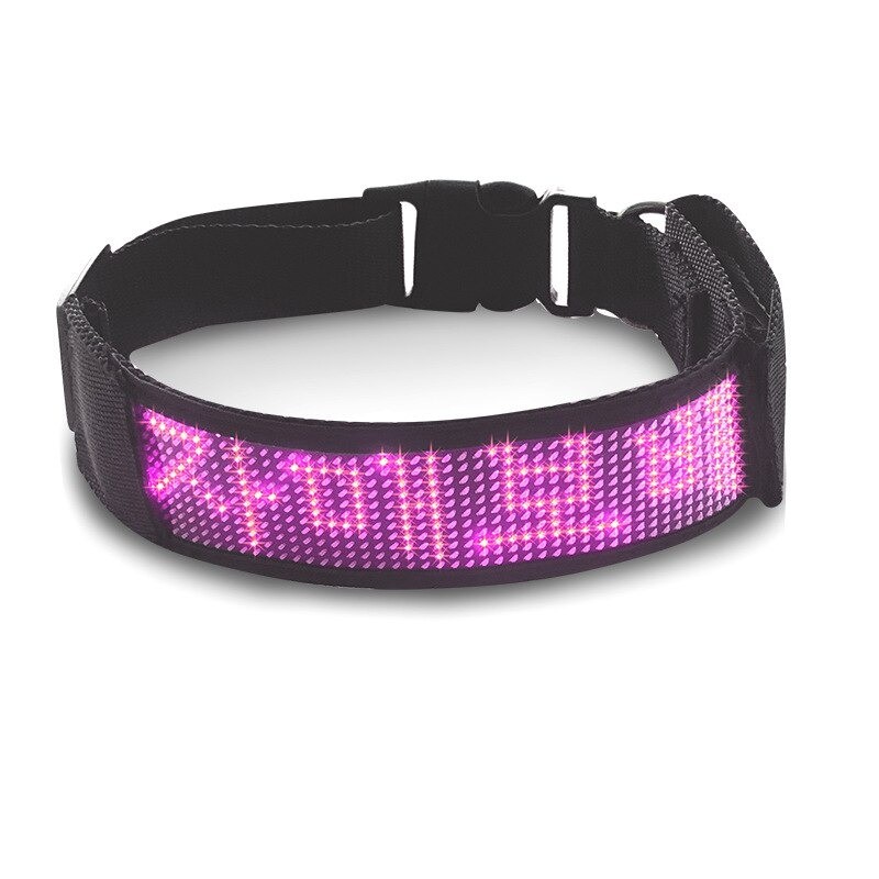 Cats / dogs collar - LED - Bluetooth - digital interactive scrolling lightCollar & Leads