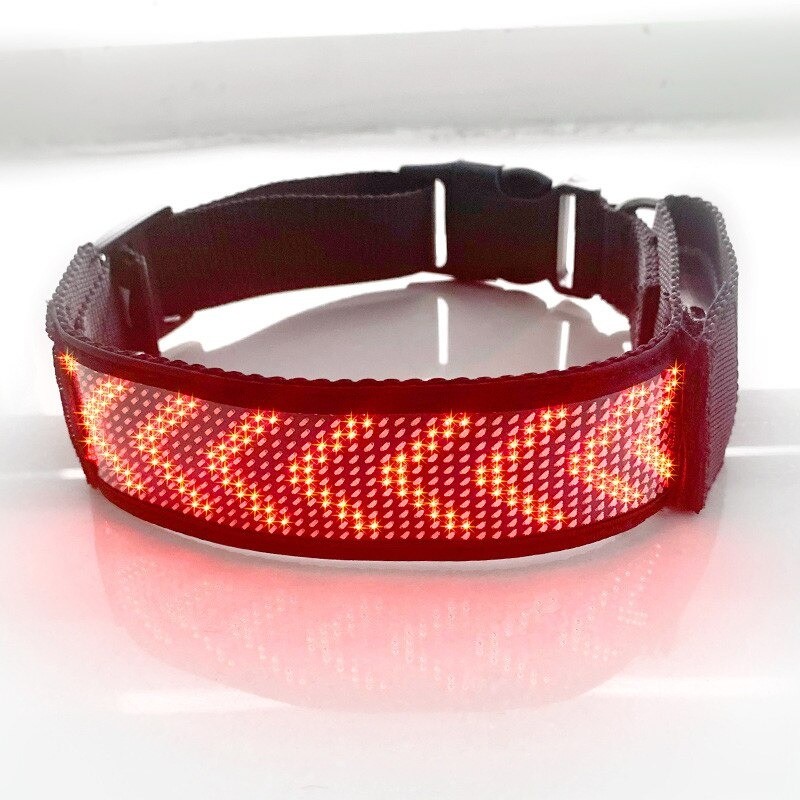 Cats / dogs collar - LED - Bluetooth - digital interactive scrolling lightCollar & Leads