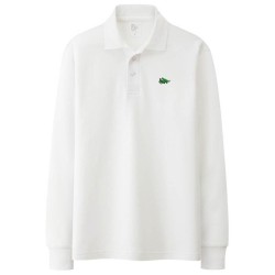 Stylowa koszulka polo - długi rękaw - haftowane logo - bawełnaT-shirt