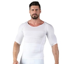 Męska koszulka wyszczuplająca - krótki rękaw - kompresja - modelująca sylwetkęT-shirt