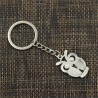 Vintage silver keychain - big eyes owlKeyrings