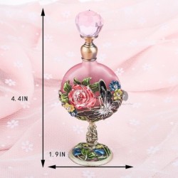 Vintage szklana butelka na perfumy - wzór różowych róż - 7 mlPerfumy
