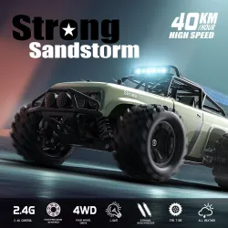Samochód terenowy RC - pilot - bateria - reflektory LED - 4WD - 40km/hSamochód