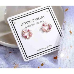 Small round earrings - butterfly - flowers - pearl - cubic zirconia - 925 sterling silverEarrings