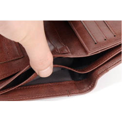 Modny portfel - etui na karty kredytowe - antykradzieżowy RFID - składany - prawdziwa skóraPortfele
