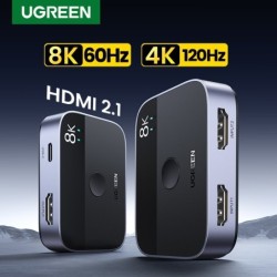 UGREEN - rozdzielacz HDMI 2.1 - przełącznik 2 w 1 - 4K - 8KPrzełącznik HDMI