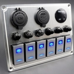 Wodoodporny metalowy rocker - panel przełączników dwustabilnych - wyłącznik - USB - 4/6 gangNarzędzia & konserwacja