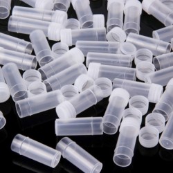 Plastikowe butelki na próbki - mini przezroczyste pojemniki na pigułki / kapsułki - z pokrywką - 5 ml - 50 sztukRurki Wirówkowe