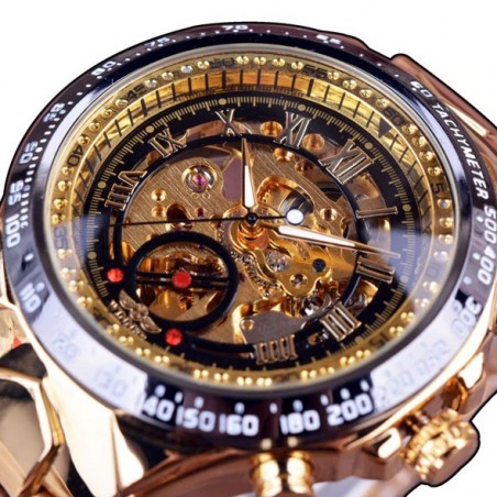 Mechanical sport watch - skeleton dial design - stainless steelWatches