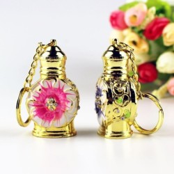 Vintage metalowa butelka na perfumy - szklany pojemnik - z zakraplaczem - brelok - 3mlBreloczki Do Kluczy