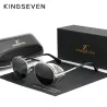 KINGSEVEN - okrągłe okulary przeciwsłoneczne w stylu retro - w stylu steampunk - wydrążona ramka z klapkąOkulary Przeciwsłone...