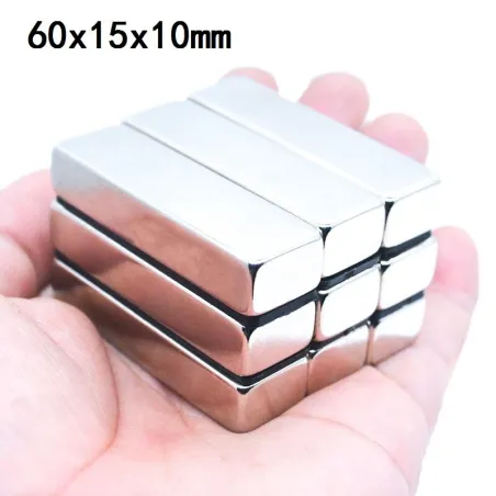N35 - magnes neodymowy - mocny blok - 60 * 15 * 10 mm - 5 sztukN35