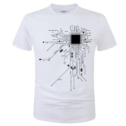 Koszulka z krótkim rękawem - nadruk procesora CPU / schemat obwoduT-shirt