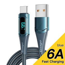 Essager - kabel USB typ C do USB C - szybkie ładowanie PD - z wyświetlaczem cyfrowym - 100W / 5AKable