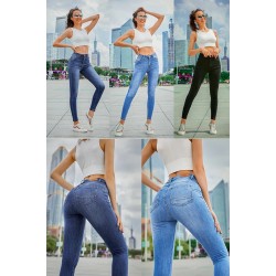 Jeansy ołówkowe z wysokim stanem - lycra ze stretchem - SlimSpodnie